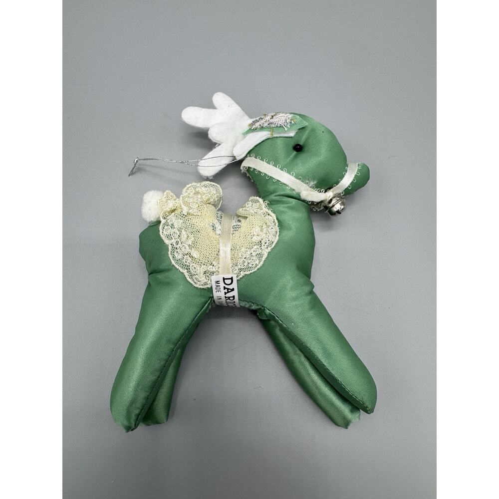 Vintage Fabric‎ Christmas Tree Ornament Green Horse Darice Cottagecore